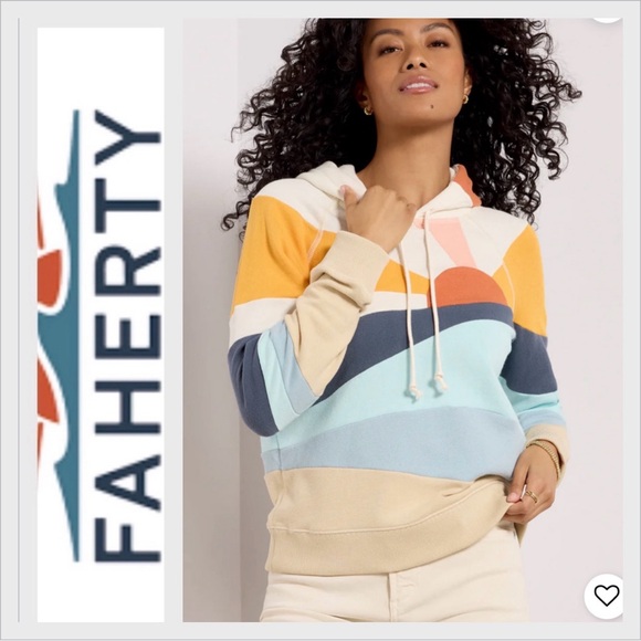 Faherty Tops - Faherty | Soleil Sunset Hoodie Sweatshirt, M